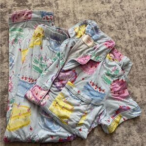 Women's Pastel Cake Print Pajama Set